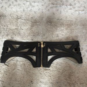 Herve Leger leather corset belt!